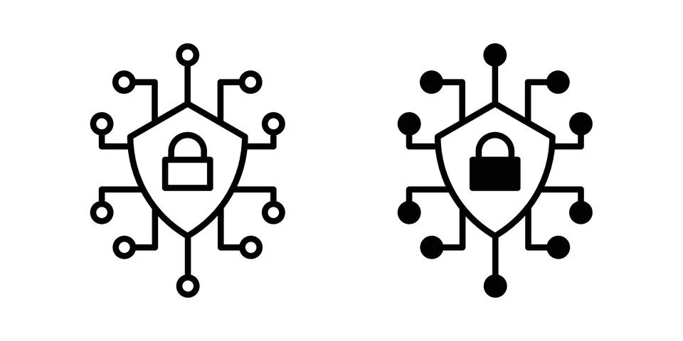 Cyber security icon Illustration set. Vector Eps10 for apps Stock Illustration