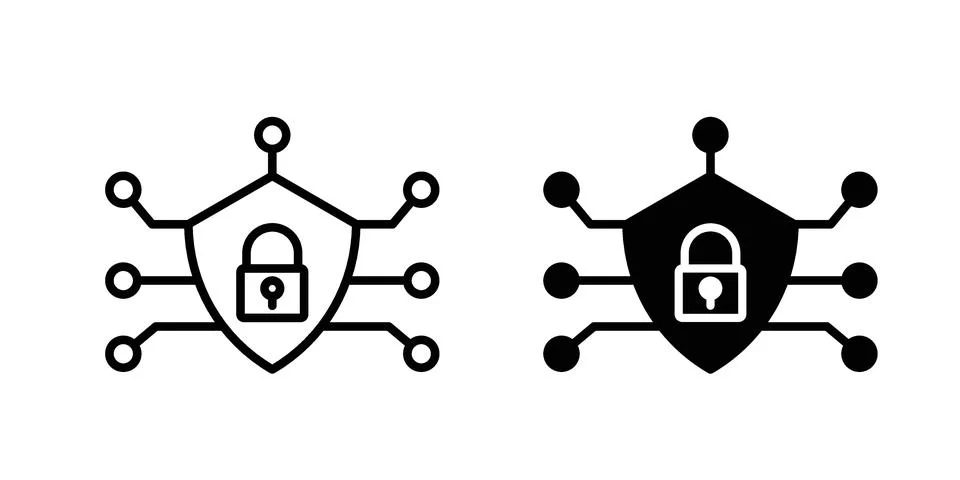 Cyber security icon illustration vector, icon set for apps Stock-Illustration