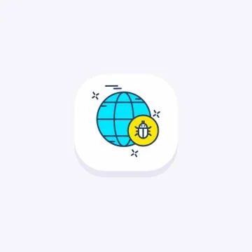 Cyber security icon with light background and rounded edges Stock Illustration