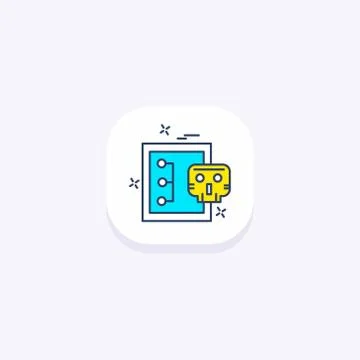 Cyber security icon with light background and rounded edges Stock Illustration