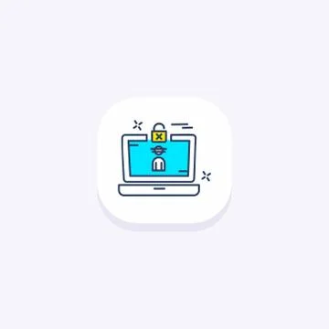 Cyber security icon with light background and rounded edges Stock Illustration