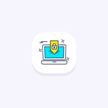 Cyber security icon with light background and rounded edges 스톡 일러스트