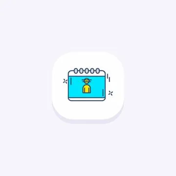 Cyber security icon with light background and rounded edges Stock Illustration