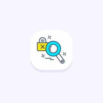 Cyber security icon with light background and rounded edges Stock Illustration