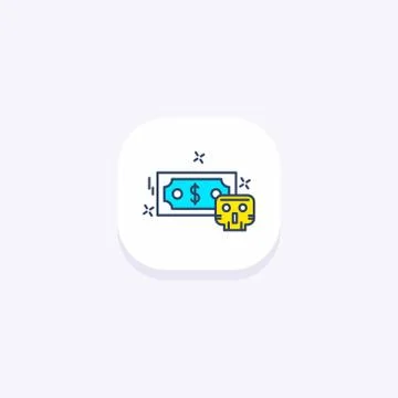 Cyber security icon with light background and rounded edges Illustrazione stock