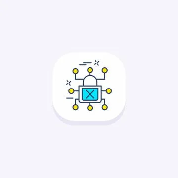 Cyber security icon with light background and rounded edges 스톡 일러스트