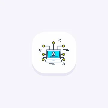 Cyber security icon with light background and rounded edges 스톡 일러스트