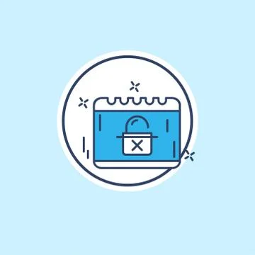 Cyber security icon with light blue background vector Illustrazione stock