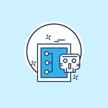 Cyber security icon with light blue background vector Stock Illustration