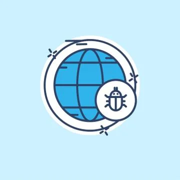 Cyber security icon with light blue background vector 스톡 일러스트