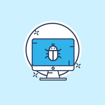 Cyber security icon with light blue background vector Stock Illustration
