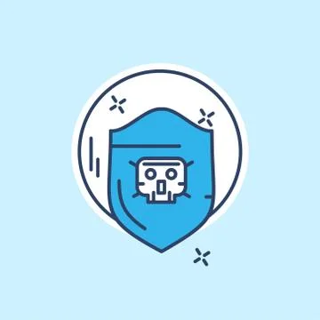 Cyber security icon with light blue background vector Stock Illustration