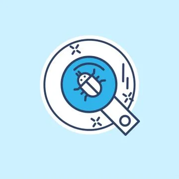 Cyber security icon with light blue background vector Stock Illustration