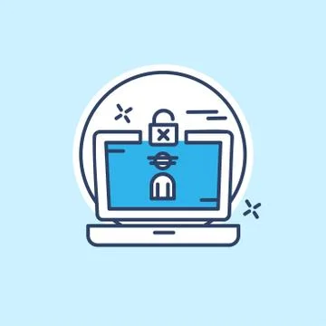 Cyber security icon with light blue background vector 스톡 일러스트