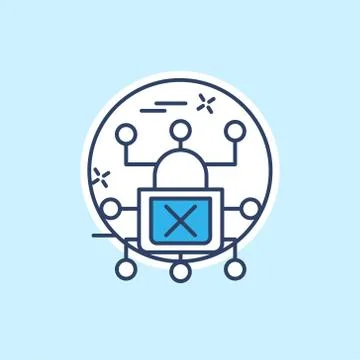 Cyber security icon with light blue background vector Illustrazione stock