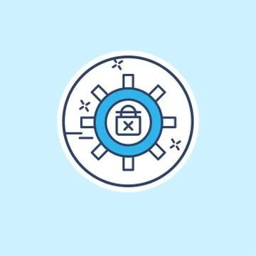 Cyber security icon with light blue background vector Illustrazione stock