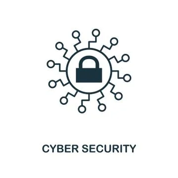 Cyber Security icon. Monochrome style design from internet security icon Stock Illustration