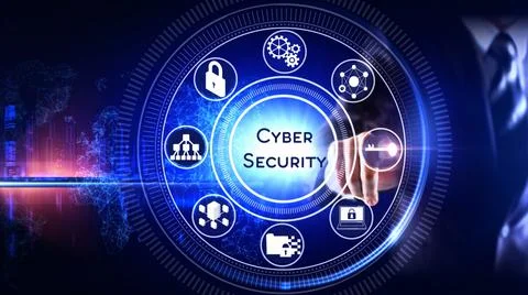 Cyber Security  Icon Rotating wheel Concept Stock Photos