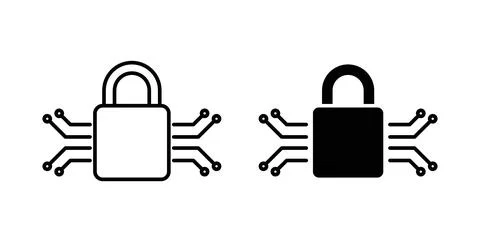 Cyber security icon vector art Illustrations Stock Illustration