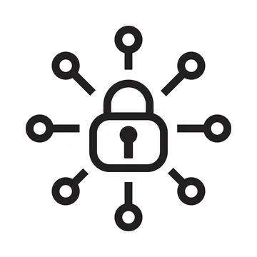 Cyber security icon vector. Security logo Artificial Intelligence Keyhole sym Stock Illustration
