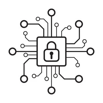 Cyber security icon vector. Security logo Artificial Intelligence Keyhole sym Stock Illustration