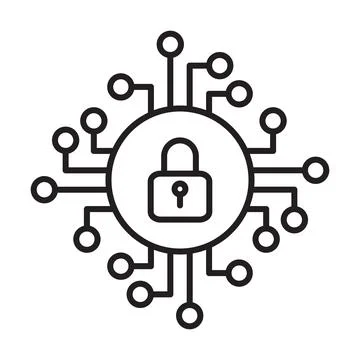 Cyber security icon vector. Security logo Artificial Intelligence Keyhole sym 스톡 일러스트