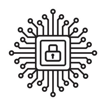 Cyber security icon vector. Security logo Artificial Intelligence Keyhole sym 스톡 일러스트