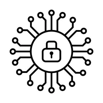 Cyber security icon vector. Security logo Artificial Intelligence Keyhole s.. Stock-Illustration