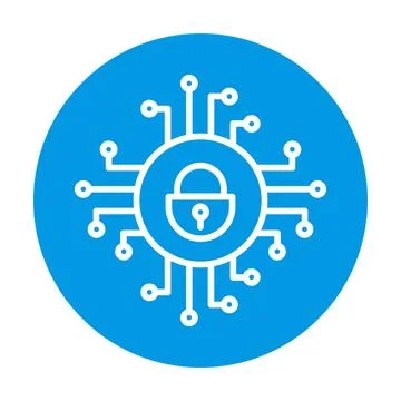 Cyber security icon vector. Security logo Artificial Intelligence Keyhole s.. Stock Illustration