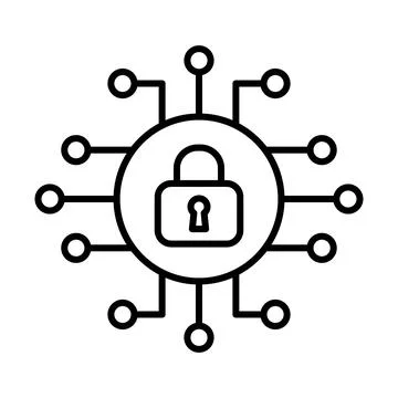 Cyber security icon vector. Security logo Artificial Intelligence Keyhole s.. Stock Illustration