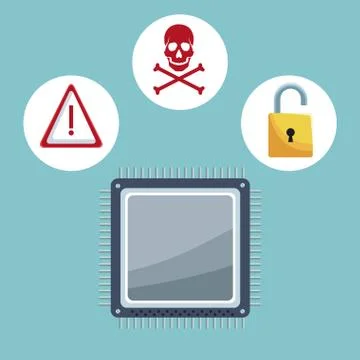 Cyber security icons Stock Illustration