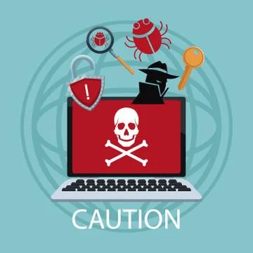 Cyber security icons Stock Illustration