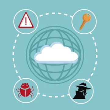 Cyber security icons Stock Illustration