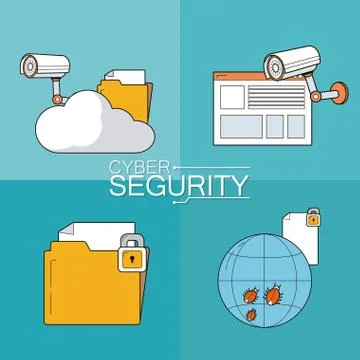 Cyber security icons Stockillustratie