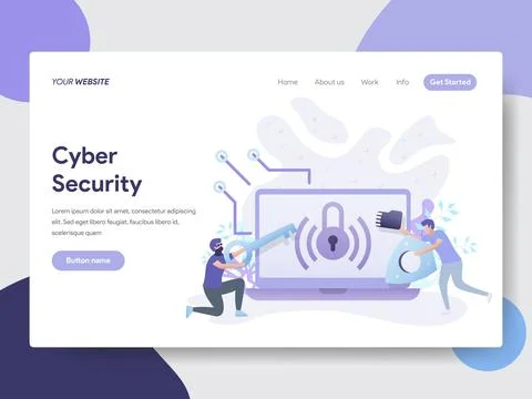 Cyber Security Illustration for Web Pages Stock Illustration