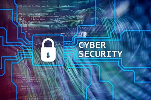 Cyber security, information privacy and data protection concept on server roo Illustrazione stock