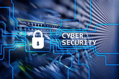 Cyber security, information privacy and data protection concept on server room Stock Photos