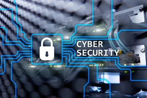 Cyber security, information privacy and data protection concept on server room Stock Photos