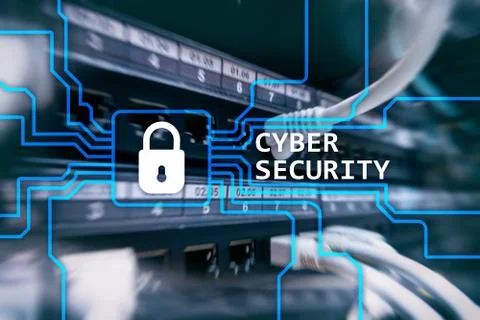 Cyber security, information privacy and data protection concept on server room Stock Photos
