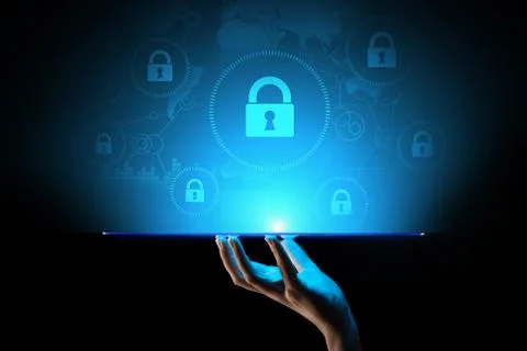 Cyber security, Information privacy, Data protection. Internet and technology Stock-Fotos