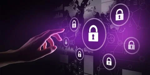 Cyber security, Information privacy, Data protection. Internet and technology Stock-Fotos