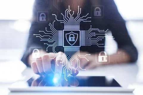 Cyber security, Information privacy, Data protection. Internet and technology Stock-Fotos