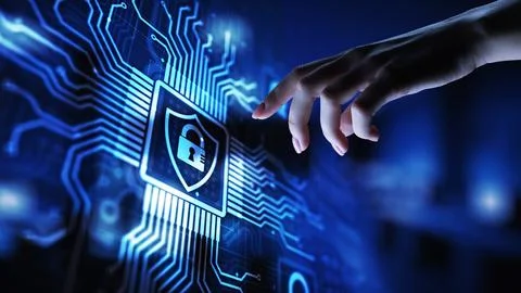 Cyber security, Information privacy, Data protection. Internet and technology Stock-Fotos