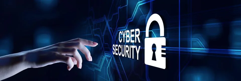 Cyber security information privacy hacking protection padlock icon on screen Stock-Fotos