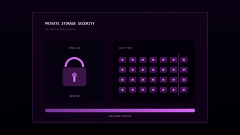 Cyber security interface animation with loading progress bar Stock Footage 346981909