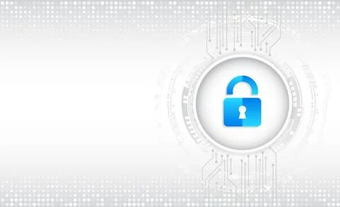 Cyber security internet and networking concept. Abstract circuit board. Illustrazione stock