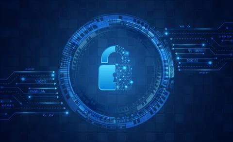 Cyber security internet and networking concept. Abstract circuit board. Stock Illustration