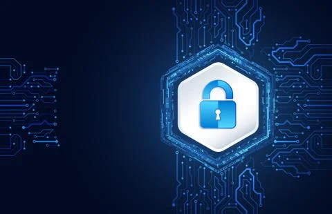 Cyber security internet and networking concept. Abstract circuit board. Stock Illustration