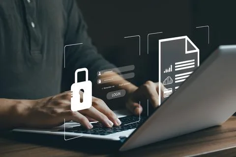 Cyber security internet and networking concept. information security and encr Stock Photos