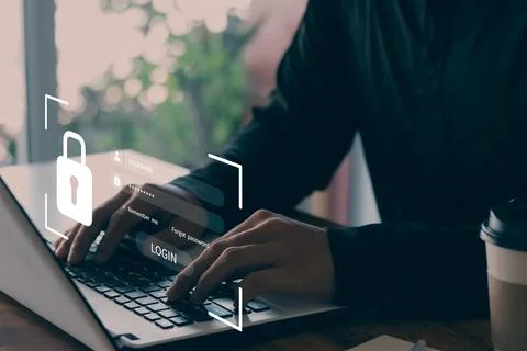Cyber security internet and networking concept. information security and encr Stock Photos